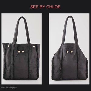 SEE BY CHLOE Linia Shearling Tote Bag
